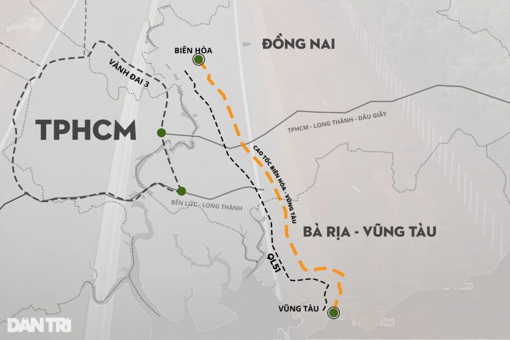 Cao tốc Biên Hòa -Vũng Tàu đi qua 2 tỉnh Đồng Nai (dài 34,2km) và Bà Rịa - Vũng Tàu (dài 19,5km) (Ảnh: Ngà Trịnh).